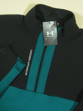 Under Armour Storm Daytona 1/2 Zip Pullover Mens L Teal Black Golf Jacket New